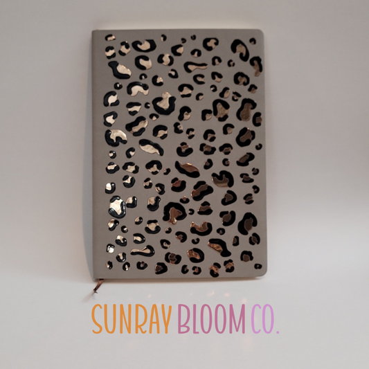 Rose Gold Leopard Print Journal Notebook