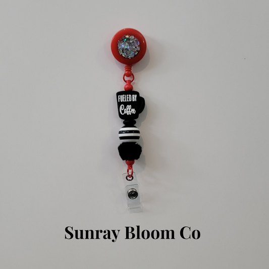 Fueled by Coffee Beaded Badge