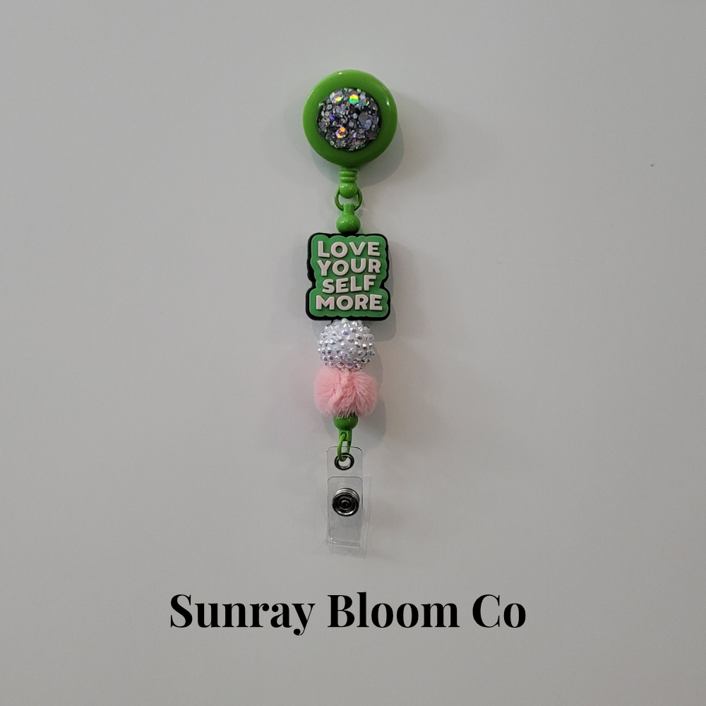 Love Your Self More Beaded Badge