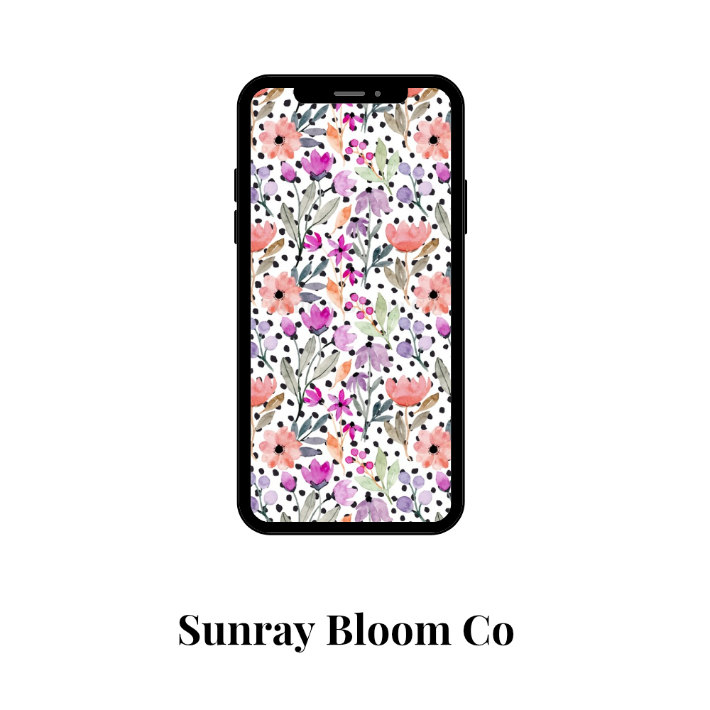 Colorful Watercolor Floral Phone Wallpaper Digital Download
